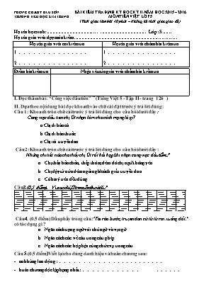 Đề kiểm tra định kì học kì II lớp 5 - Năm học 2015-2016 - Trường Tiểu học An Trung